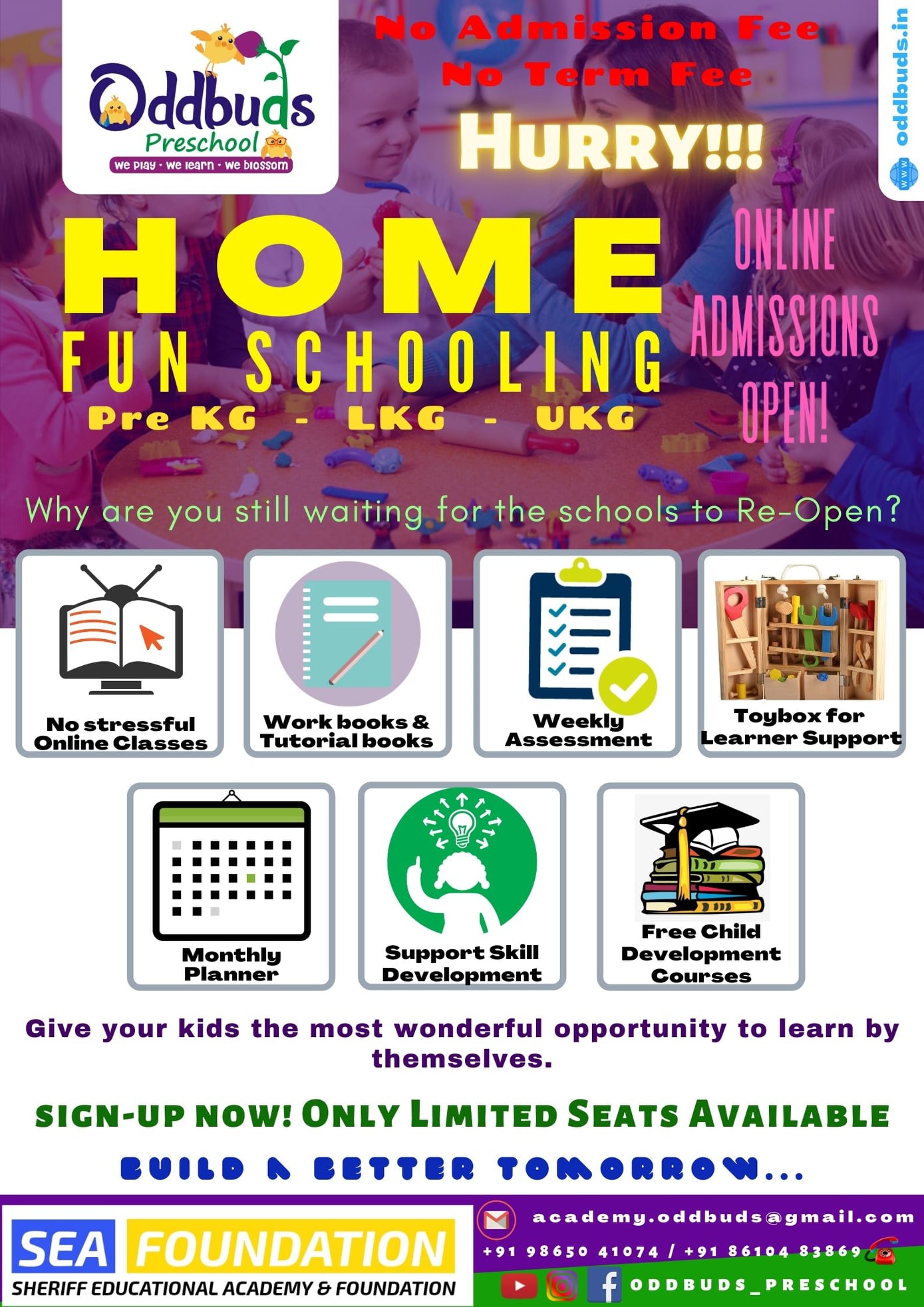 Home fun schooling- Online admission - Oddbuds Preschool